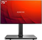 Swivel Universal TV Stand for 32-75 inch TVs with Tilt Down/Up, 8 Levels Height Adjustable Table Top TV Mount Stand with Stable Heavy Duty Tempered Glass Base, MAX VESA 600x400 mm, up to 99lbs, Black
