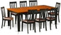East West Furniture QUAN9-BCH-LC 9 Piece Dining Table Set Includes a Rectangle Dining Room Table with Butterfly Leaf and 8 Faux Leather Upholstered Chairs, 40x78 Inch, Black & Cherry