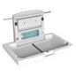 Commercial Baby Changing Station, Wall Mounted Horizontal Baby Changing Table with Safety Strap, Foldable Diaper Tables for Bathroom, White