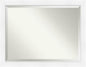 Amanti Art White Bathroom Mirror for Over Sink, 36x46 Sloped White Rectangle Vanity Mirror, X-Large Modern Contemporary Frame, Hangs Horizonally and Vertically, Bathroom Wall Decor, Beveled Edge