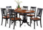 East West Furniture PLAI7-BLK-W 7 Piece Dining Room Table Set Consist of an Oval Kitchen Table with Butterfly Leaf and 6 Dining Chairs, 42x78 Inch, Black & Cherry