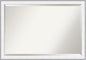Amanti Art Bathroom Mirror for Over Sink, 27x39 Maya White Silver Rectangle Vanity Mirror, Large Modern Contemporary Frame, Hangs Horizonally and Vertically, Bathroom Wall Decor, Beveled Edge