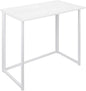 Leopard Folding Computer Desk for Small Spaces, No-Assembly Space-Saving Home Office Desk, Foldable Computer Table, Laptop Table, Writing Desk, Compact Study Reading Table (White)