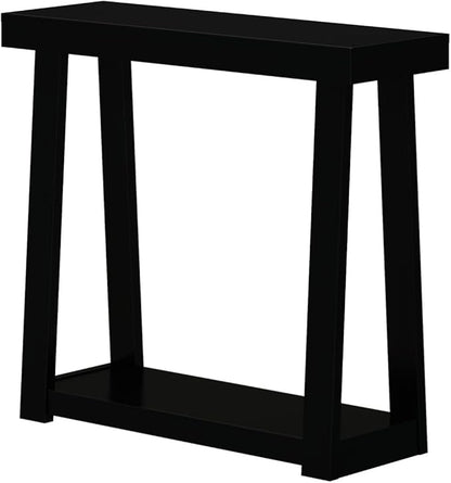 Plank+Beam Solid Wood Console Table with Storage, 36 Inch, Sofa Table with Shelf, Narrow Entryway Table for Hallway, Behind The Couch, Living Room, Foyer, Easy Assembly, Black