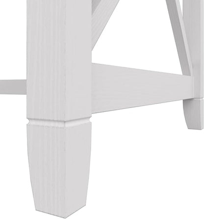 Bush Furniture Key West 60W Modern Farmhouse L Shaped Desk in Pure White Oak | 60-Inch Corner Table Workstation for Home Office