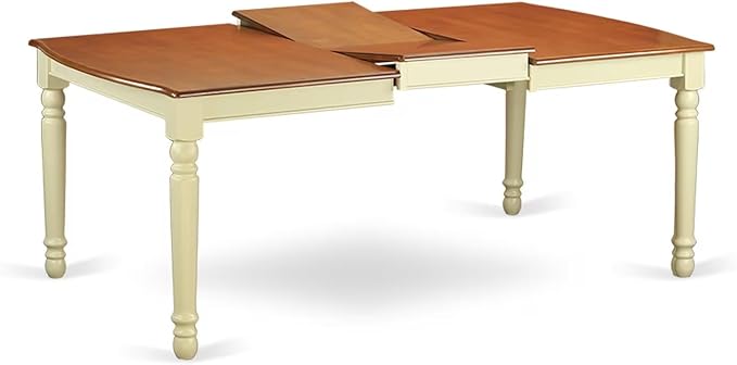 East West Furniture DOPL9-WHI-W 9 Piece Dining Table Set Includes a Rectangle Dinner Table with Butterfly Leaf and 8 Dining Room Chairs, 42x78 Inch, Buttermilk & Cherry