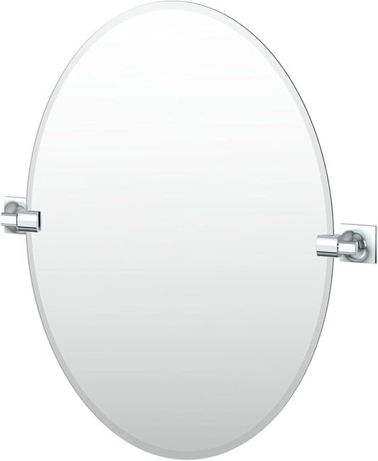 Gatco 5589 Waterline Frameless Oval Mirror, 26.5 Inch, Chrome