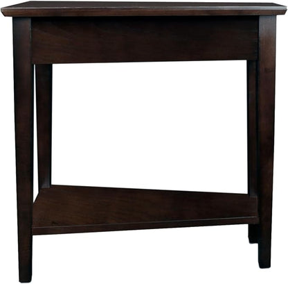 Leick Home Teegan Solid Wood Recliner Wedge End Side Table with Shelf, Chocolate Oak Brown, Perfect for Living Rooms, Bedrooms, and Small Spaces, 10074-CH