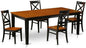 East West Furniture QUIN5-BLK-W 5 Piece Kitchen Table Set for 4 Includes a Rectangle Dining Table with Butterfly Leaf and 4 Dining Room Chairs, 40x78 Inch, Black & Cherry