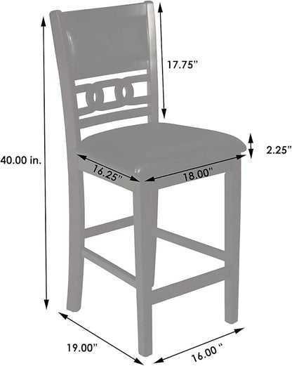 New Classic Furniture Gia 5-Piece Round Counter Height Set with 1 Dining Table and 4 Chairs, 42", Brown