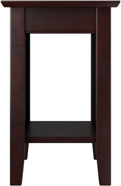 AFI Nantucket Chair Side Table with Built-in Charger in Espresso