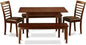 East West Furniture NOML5C-MAH-LC 5 Piece Dining Table Set Includes a Rectangle Dining Room Table with Butterfly Leaf and 2 Faux Leather Upholstered Chairs with 2 Benches, 32x54 Inch, Mahogany