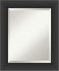 Amanti Art Black Bathroom Mirror for Over Sink, 26x22 Sloped Black Rectangle Vanity Mirror, Small Modern Contemporary Frame, Hangs Horizonally and Vertically, Bathroom Wall Decor, Beveled Edge