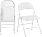 KAIHAOWIN 2-Pack Folding Chair Vinyl Padded and Metal Frame Heavy Duty Foldable Chair with Backrest & Padded Seats for Meetings Office Wedding Events-White