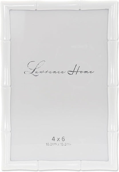Lawrence Frames Cast Metal Frame - Bamboo Design, White, 4x6