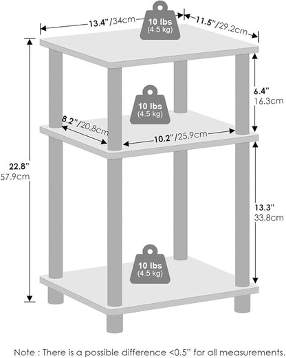 Furinno Turn-N-Tube Easy Assembly Stackable Standing Shelf, French Oak/Black