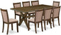 East West Furniture X777MZ716-9 9 Piece Dining Room Set Includes a Rectangle Dining Table with X-Legs and 8 Dark Khaki Linen Fabric Upholstered Chairs, 40x72 Inch, Multi-Color