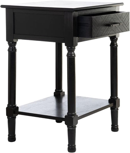 SAFAVIEH Home Collection Peyton Black 1-Drawer Lower Shelf Accent Table ACC5704B