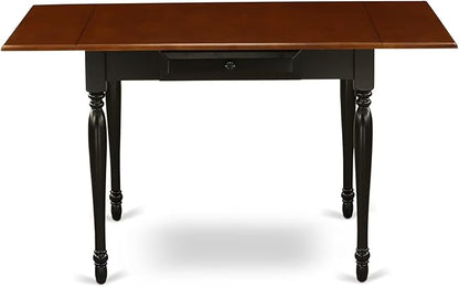 East West Furniture MZAV5-BCH-W 5 Piece Dinette Set for 4 Includes a Rectangle Dining Room Table with Dropleaf and 4 Dining Chairs, 36x54 Inch, Black & Cherry