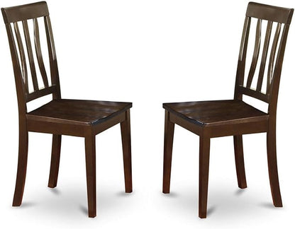 East West Furniture HLAN5-CAP-W 5 Piece Dining Table Set for 4 Includes a Round Kitchen Table with Pedestal and 4 Kitchen Dining Chairs, 42x42 Inch, Cappuccino