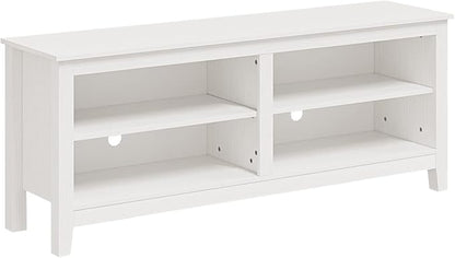 Panana TV Stand, Classic 4 Cubby TV Stand for 60 inch TV, Entertainment Center Media Television Stand for Living Room Bedroom (White, 55 inch)