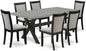 East West Furniture X697MZ606-7 7 Piece Kitchen Table & Chairs Set Consist of a Rectangle Dining Room Table with X-Legs and 6 Shitake Linen Fabric Parson Chairs, 40x72 Inch, Multi-Color
