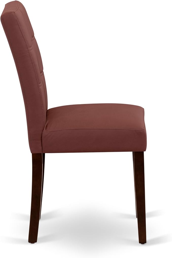 East West Furniture DOAS5-MAH-26 5 Piece Dining Room Table Set Includes A Kitchen Table and 4 Burgundy Polyester Fabric Padded Chairs, Mahogany