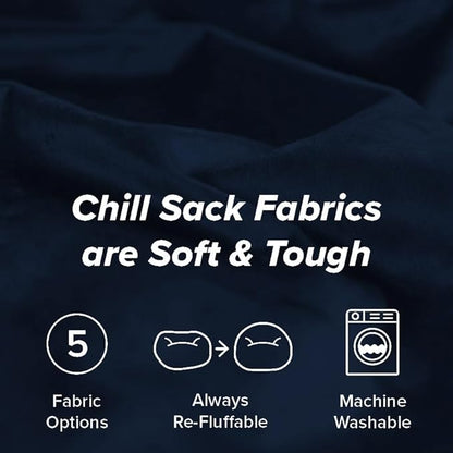 Chill Sack Bean Bag Chair - 5' Giant Memory Foam Lounge Chair with Soft Microfiber Cover – Cozy Furniture for Living Room, Dorm, & Kids' Rooms – Comfortable 5 Ft, Microsuede Lounge Sofa, Navy
