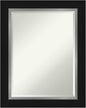Amanti Art Black Bathroom Mirror for Over Sink, 30x24 Eva Black Silver Rectangle Vanity Mirror, Medium Modern Contemporary Frame, Hangs Horizonally and Vertically, Bathroom Wall Decor, Beveled Edge