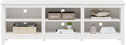 Panana TV Stand with 6 Cubby for 75 inch TV, Television Stands Entertainment Center Media Stand TV Table for Living Room, Bedroom (White 70 inch)