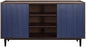 Manhattan Comfort Duane 59-Inch Ribbed Mid Century Modern Sideboard, Versatile Dining & Living Room Buffet Table with 3 Adjustable Center Shelves & 2 Side Cabinets, Navy Blue