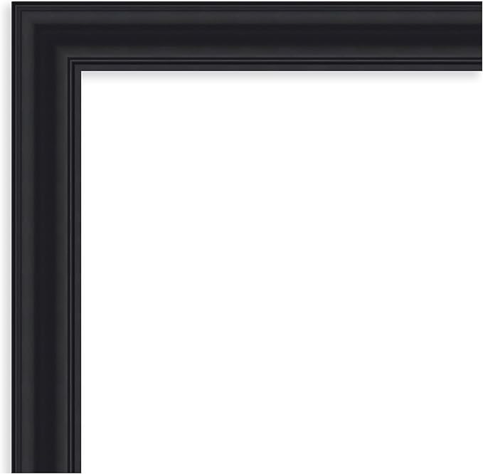 Amanti Art Black Bathroom Mirror for Over Sink, 28x22 Dalat Black Rectangle Vanity Mirror, Medium Traditional Frame, Hangs Horizonally and Vertically, Bathroom Wall Decor, Beveled Edge