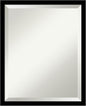 Amanti Art Black Bathroom Mirror for Over Sink, 22x18 Jet Black Rectangle Vanity Mirror, Small Modern Contemporary Frame, Hangs Horizonally and Vertically, Bathroom Wall Decor, Beveled Edge