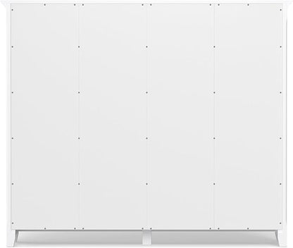 SIMPLIHOME Acadian Bookcase - 57 inch Tall 12-Cube Solid Wood Storage Display Unit in White, Transitional Cube Organizer for Living Room, Study Room or Office with Fixed Shelves and Tapered Legs