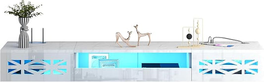 Floating TV Stand, 71" Floating Entertainment Center Wall Mounted,Floating Wall Mounted TV Shelf Modern High Gloss tv Cabinet Media Console with Storage
