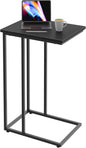 Innerjoin C Shaped End Table, C Side Table for Sofa, Couch and Bed, Tv Tray Table fits Small Space, Living Room Bedroom, Black
