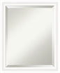 Amanti Art White Bathroom Mirror for Over Sink, 23x19 Oliver White Narrow Rectangle Vanity Mirror, Small Modern Wood Frame, Hangs Horizonally and Vertically, Bathroom Wall Decor, Beveled Edge