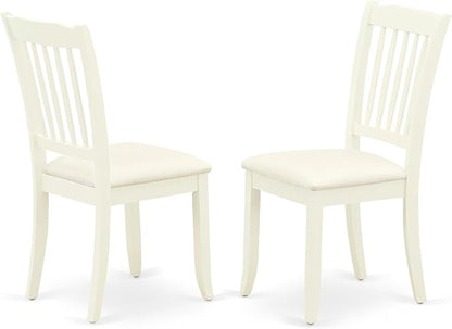 East West Furniture DODA5-LWH-C 5 Piece Modern Dining Table Set Includes a Rectangle Wooden Table with Butterfly Leaf and 4 Linen Fabric Dining Room Chairs, 42x78 Inch, Linen White