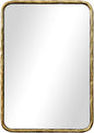 BEGINS Hand-Forged Steel Wall Mirror, 30x22 Inch Vintage Solid Steel Frame, Antique Rounded Rectangle Bathroom Mirror with Hidden Mounting Hooks, Horizontal or Vertical Hanging