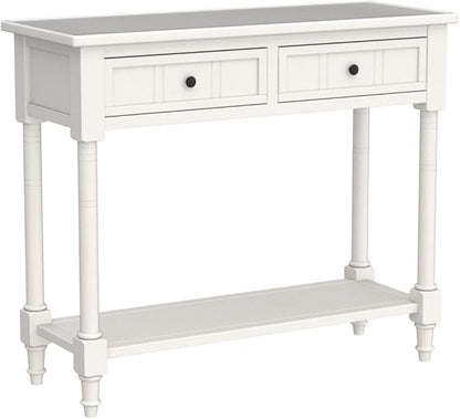 Merax Daisy Series Entryway Table with Storage Drawers and Bottom Shelf Navy