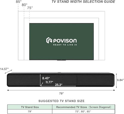 Fully-Assembled Minimalist Floating TV Stand, Modern Wall-Mounted Entertainment Center with 3 Flip-Down Cabinet Doors, Solid Wood, Black Oak, 78"