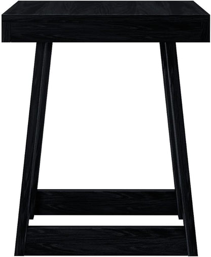 Plank+Beam Classic Square Side Table, Slim Side Table for Living Room, Narrow Nightstand for Small Spaces, Wood End Table for Bedroom, Black Wirebrush