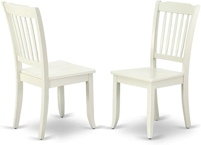 East West Furniture NODA3-LWH-W 3 Piece Kitchen Table Set for Small Spaces Contains a Rectangle Dining Room Table with Butterfly Leaf and 2 Dining Chairs, 32x54 Inch, Linen White
