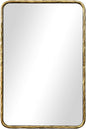 BEGINS Hand-Forged Steel Wall Mirror, 24x36 Inch Vintage Solid Steel Frame, Antique Rounded Rectangle Bathroom Mirror with Hidden Mounting Hooks, Horizontal or Vertical Hanging