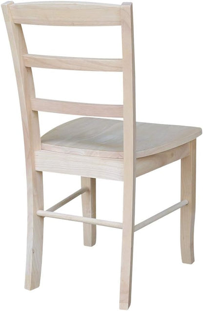 Set of Two Madrid Ladderback Dining Chairs, Unfinished