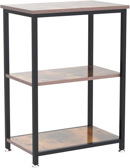VECELO Tall End Side Table,30" Height Nightstand with 3-Tier Storage Shelf for Living Room Bedroom Office Hallway Study