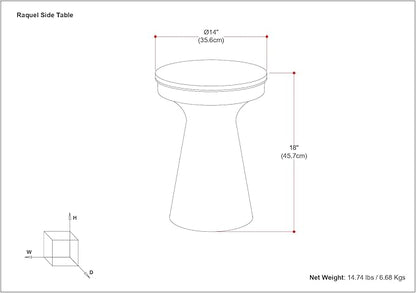 SIMPLIHOME Raquel Modern Contemporary 14 inch Wide Metal Side Table in White / Antique Brass, Fully Assembled for the Living Room and Bedroom