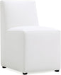 Manhattan Comfort Anna Square Modern Dining Chair with Head to Toe Faux Leather Upholstery and Plastic Foot Padding, Luxury Accent Furniture, Set of 1, Cream
