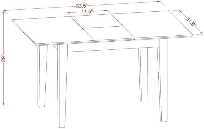 East West Furniture NOML5C-MAH-W 5 Piece Dining Table Set for 4 Includes a Rectangle Kitchen Table with Butterfly Leaf and 2 Dining Room Chairs with 2 Benches, 32x54 Inch, Mahogany