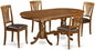 East West Furniture PLAV5-SBR-LC 5 Piece Dining Room Table Set Includes an Oval Wooden Table with Butterfly Leaf and 4 Faux Leather Kitchen Dining Chairs, 42x78 Inch, Saddle Brown